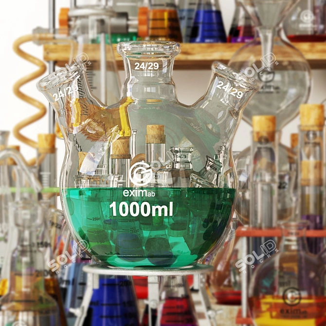 Chemistry Glassware Set | Laboratory Kit 3D model image 3