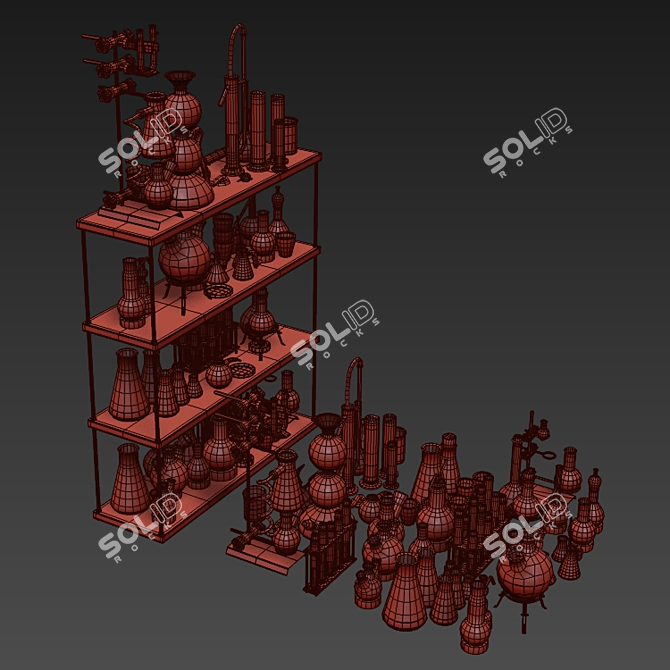 Chemistry Glassware Set | Laboratory Kit 3D model image 10