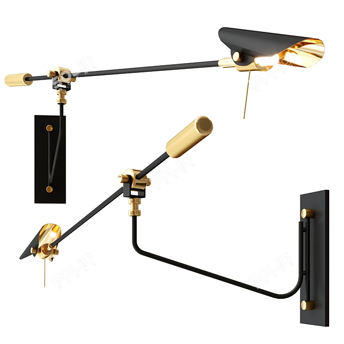 Swing-Arm Bird Wall Lamp 3D model image 5