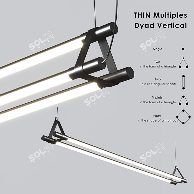 Sleek Multiples Dyad Suspension 3D model image 1