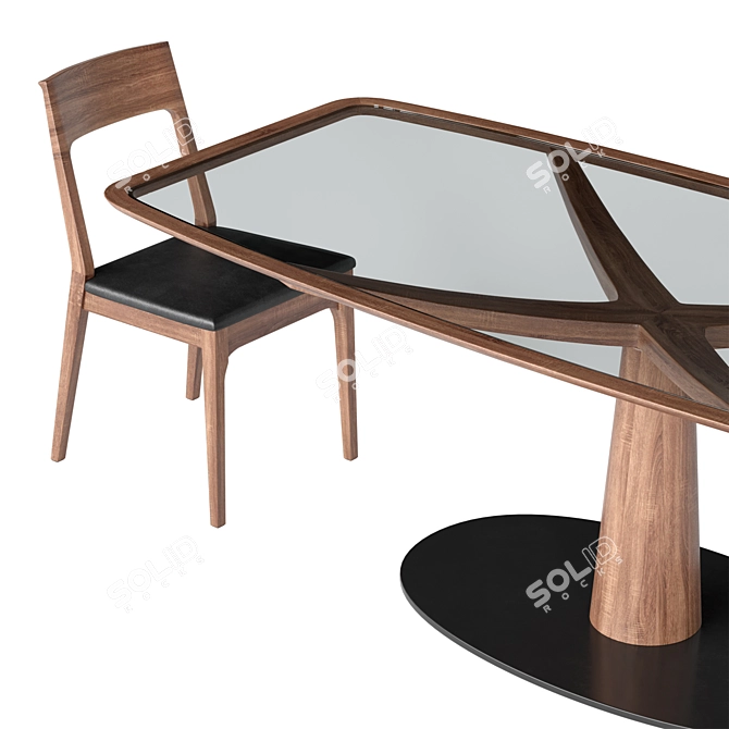 Elegant Diamante Capri Dining Set 3D model image 5