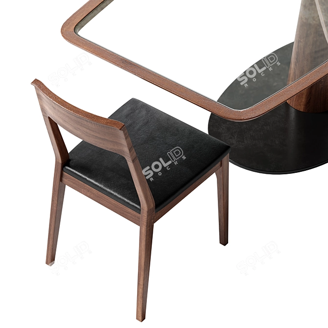 Elegant Diamante Capri Dining Set 3D model image 6