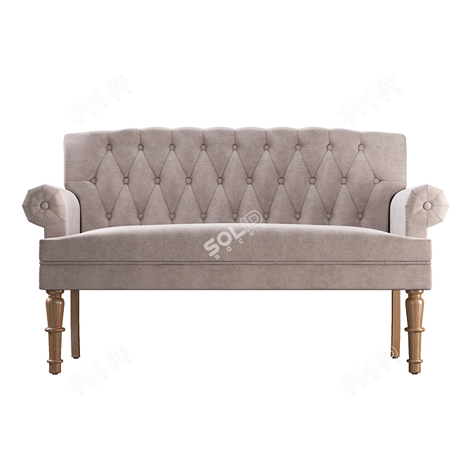 Bjorn Rolled Arm Sofa: Elegant and Comfortable Seating 3D model image 2