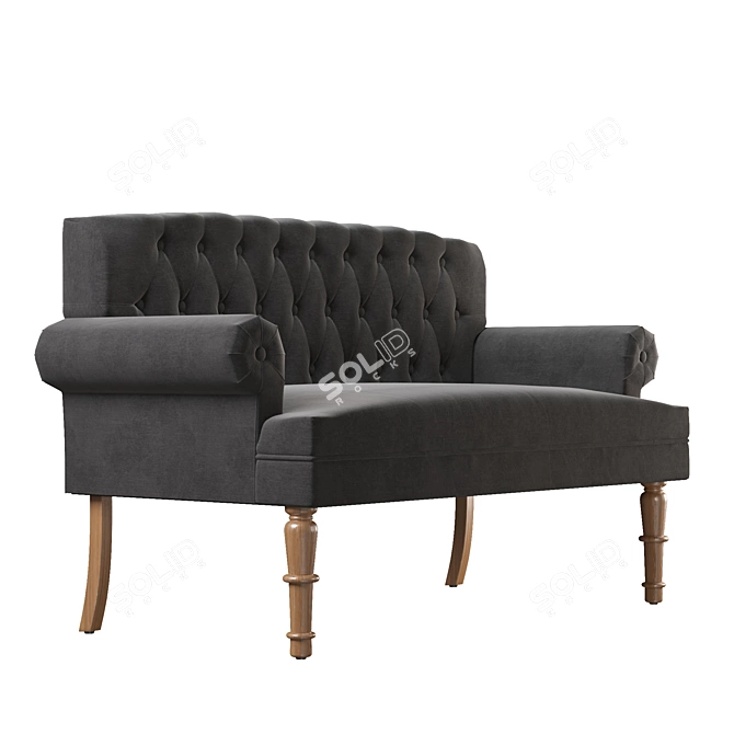 Bjorn Rolled Arm Sofa: Elegant and Comfortable Seating 3D model image 3