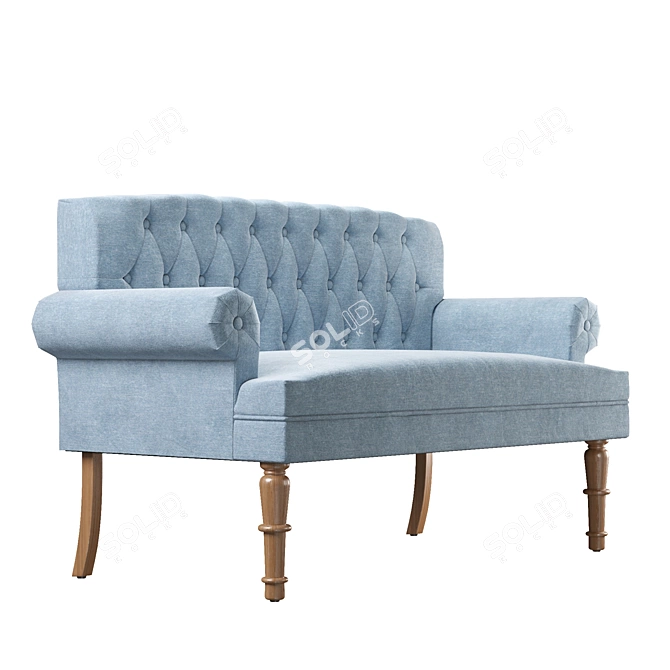 Bjorn Rolled Arm Sofa: Elegant and Comfortable Seating 3D model image 4