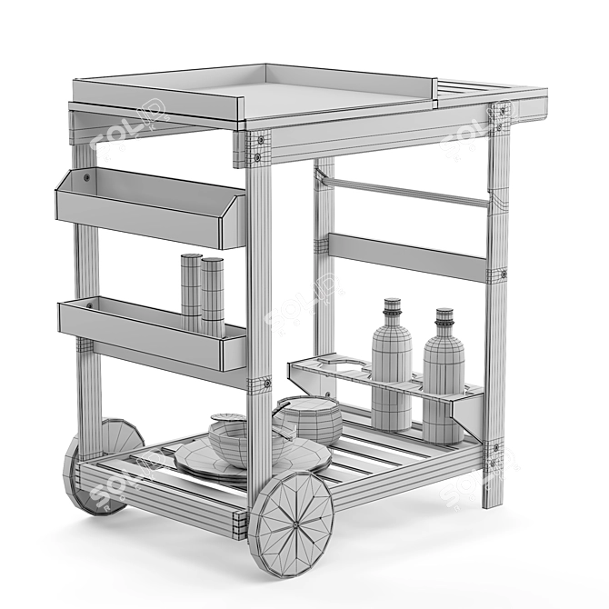 Acaccia Garden Trolley 3D model image 6