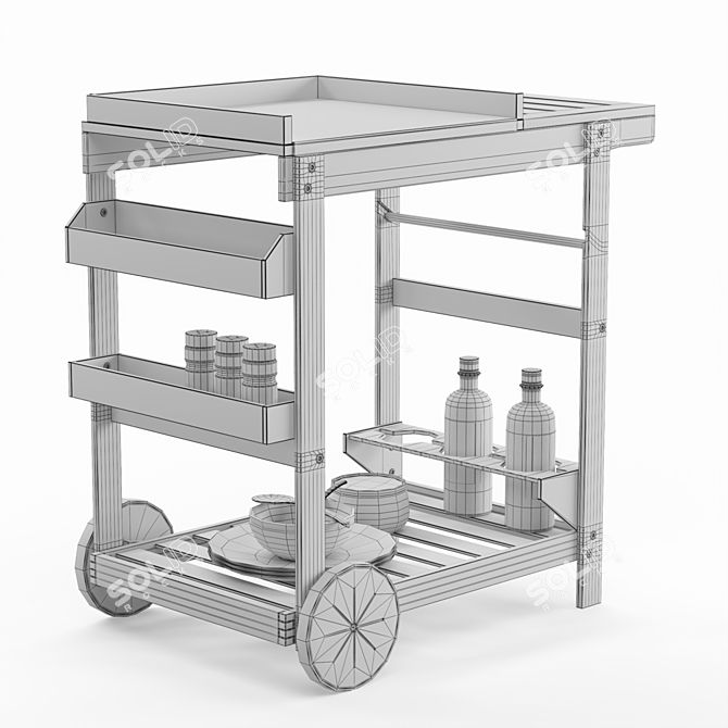 Acaccia Garden Trolley 3D model image 8