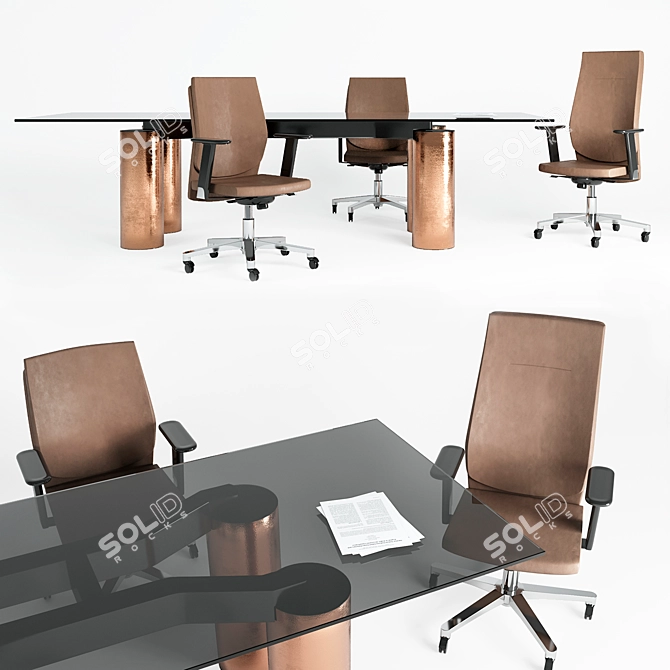 Galassia Collection: Chairs and Table 3D model image 4