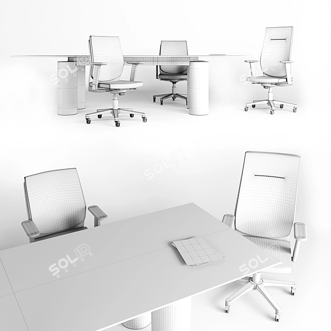 Galassia Collection: Chairs and Table 3D model image 6