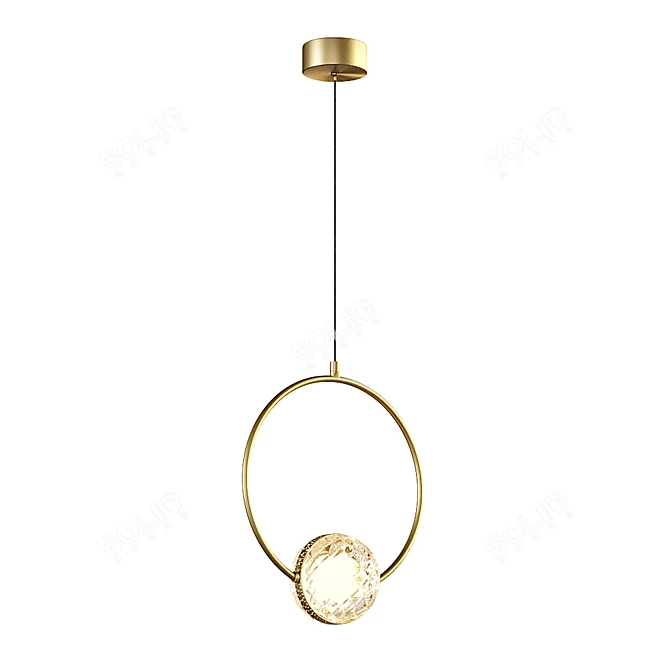 Mairin Pendant Lamp - Elegant Glass and Brass Lighting 3D model image 2