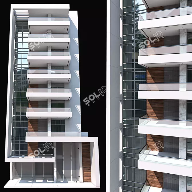 Modern Residential Building Maiorca 3D model image 1