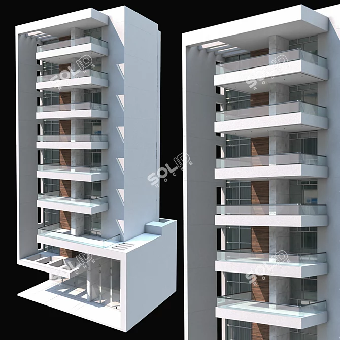 Modern Residential Building Maiorca 3D model image 2