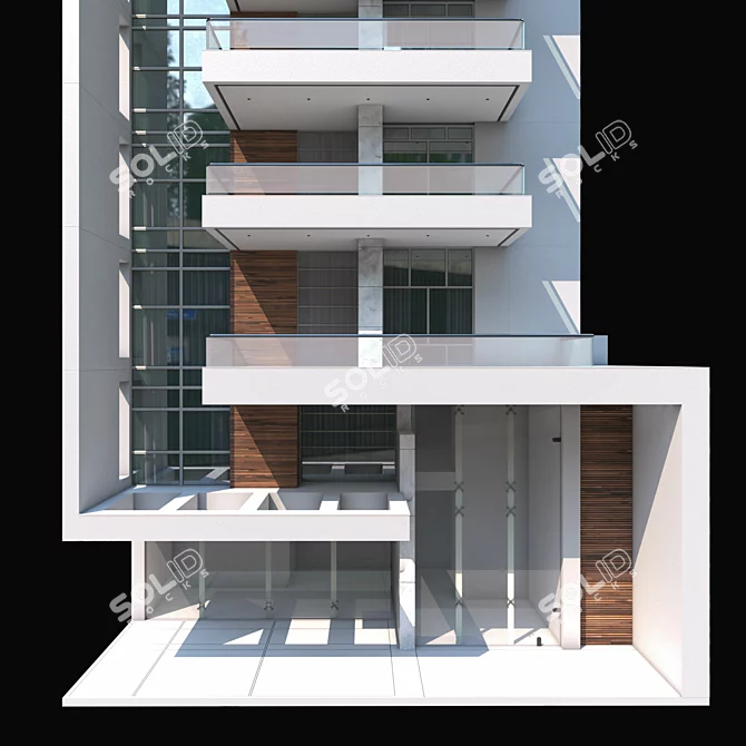 Modern Residential Building Maiorca 3D model image 5