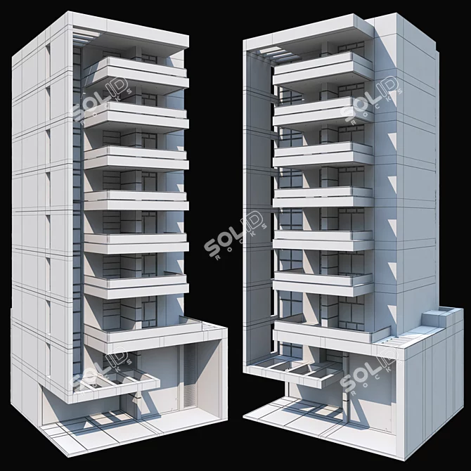 Modern Residential Building Maiorca 3D model image 6