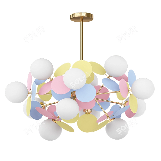 Modern Colored Decor Chandelier 3D model image 2