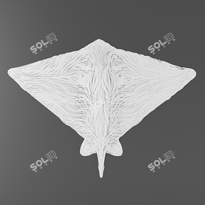 Graceful Oceanic Wall Sculpture 3D model image 1