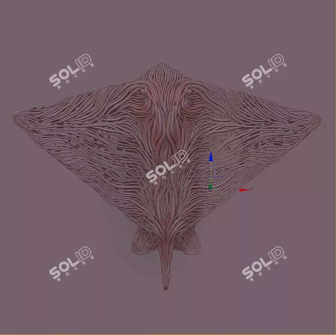 Graceful Oceanic Wall Sculpture 3D model image 2