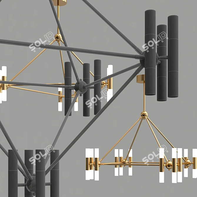 Sleek Molecular Chandeliers: GRAPHITE 3D model image 4