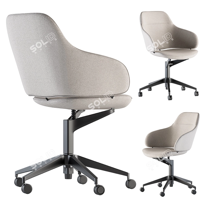 ErgoFlex Office Chair Set 3D model image 3