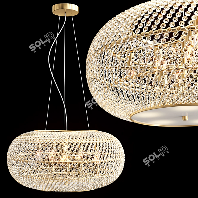 Luxury Gold Pendant Light: Ideal Lux Pasha 3D model image 1