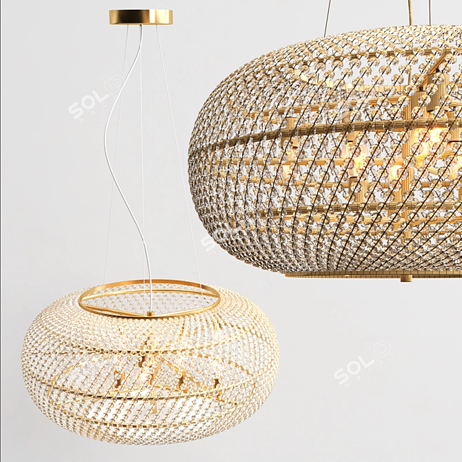 Luxury Gold Pendant Light: Ideal Lux Pasha 3D model image 3