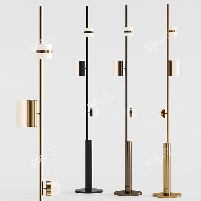 Elegant Typography Studio Floor Lamp 3D model image 1