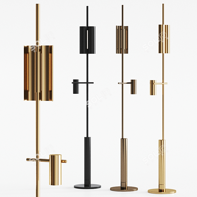 Sleek Typography Studio Floor Lamp 3D model image 1