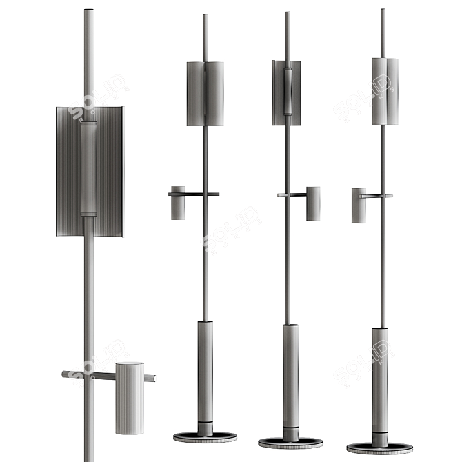Sleek Typography Studio Floor Lamp 3D model image 2