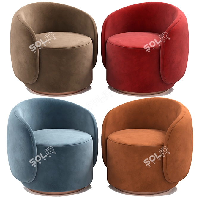 Elegant Fendi Casa Armchair 3D model image 5