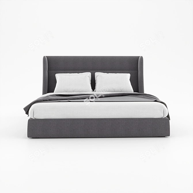 Dallas OM Bed: Sleek & Modern King-Size 3D model image 2