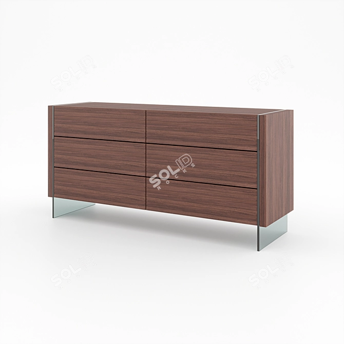 Elegant Dallas OM Dressing Table 3D model image 3