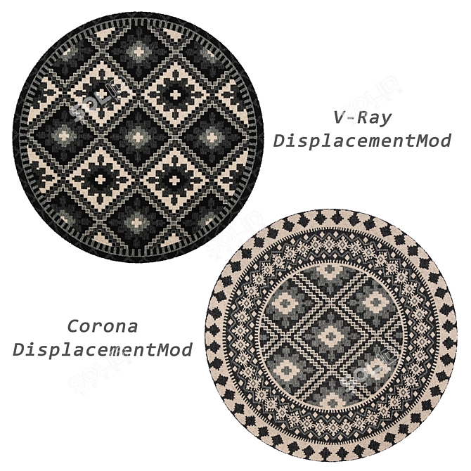 Round Rugs Set: 6 Unique Designs 3D model image 3