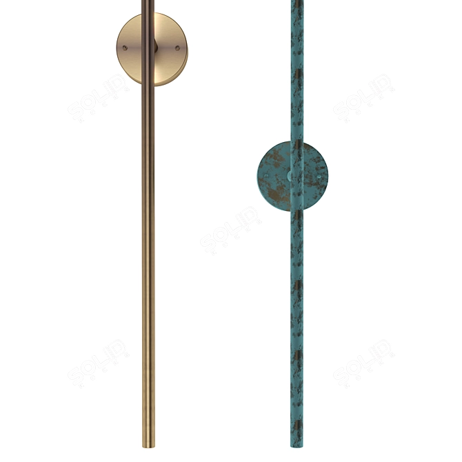 Modern Brass LED Wall Lamp 3D model image 4