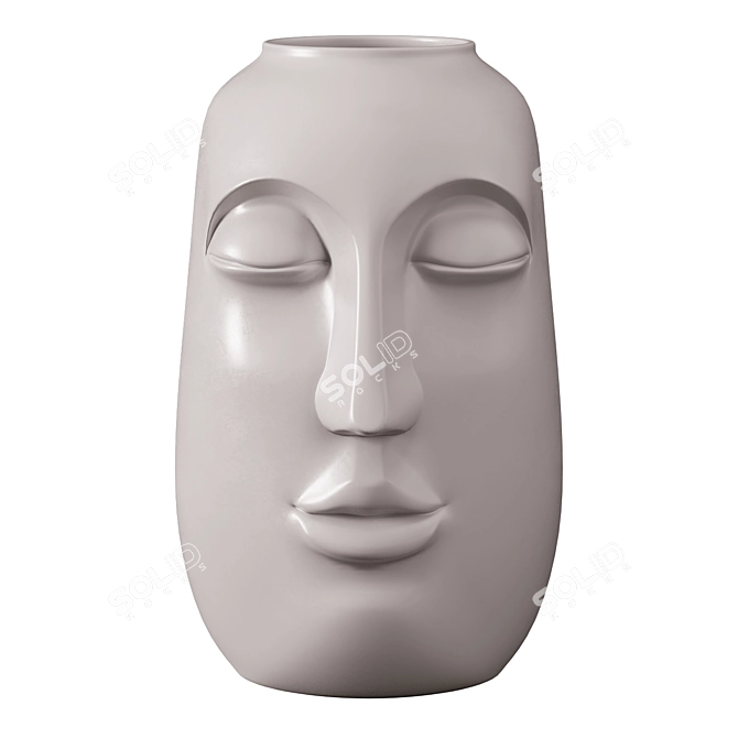 Modern Face Vases, Set of 2 3D model image 2