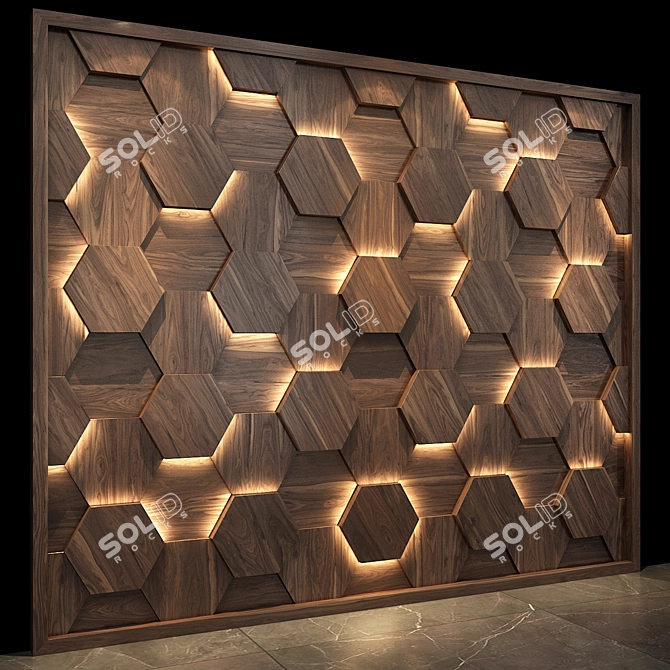 Decorative Wood Wall Panels | Set of 26 3D model image 3