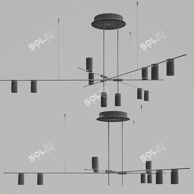 Minimalist Swing Chandelier: Casa N Collection 3D model image 3