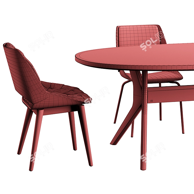 Customizable Rolf Benz Dining Set 3D model image 6