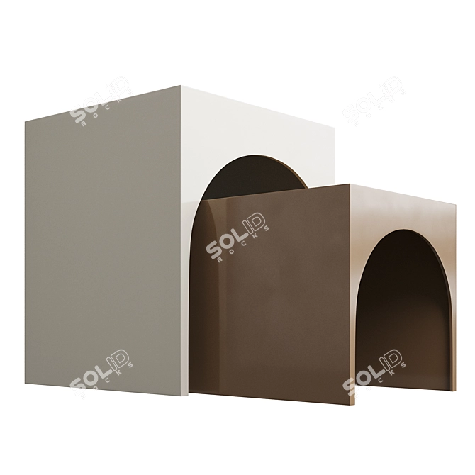 Arch Table: Minimalist Metal Design 3D model image 5