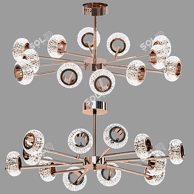 Luxury Brass Crystal LED Chandeliers 3D model image 1