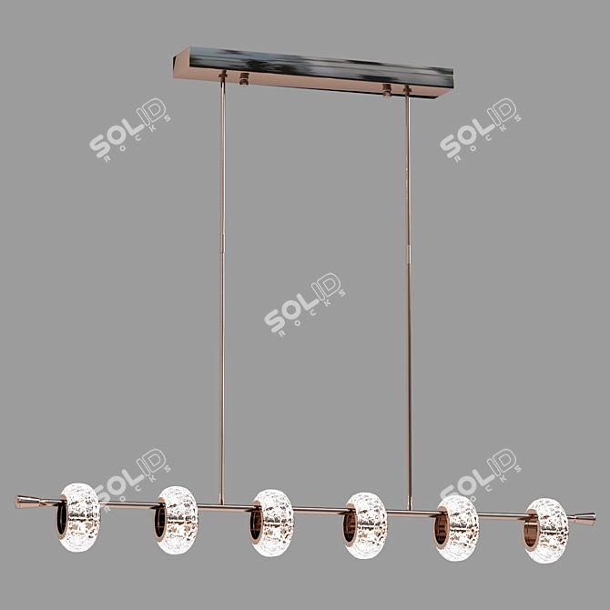 Luxury Brass Crystal LED Chandeliers 3D model image 3