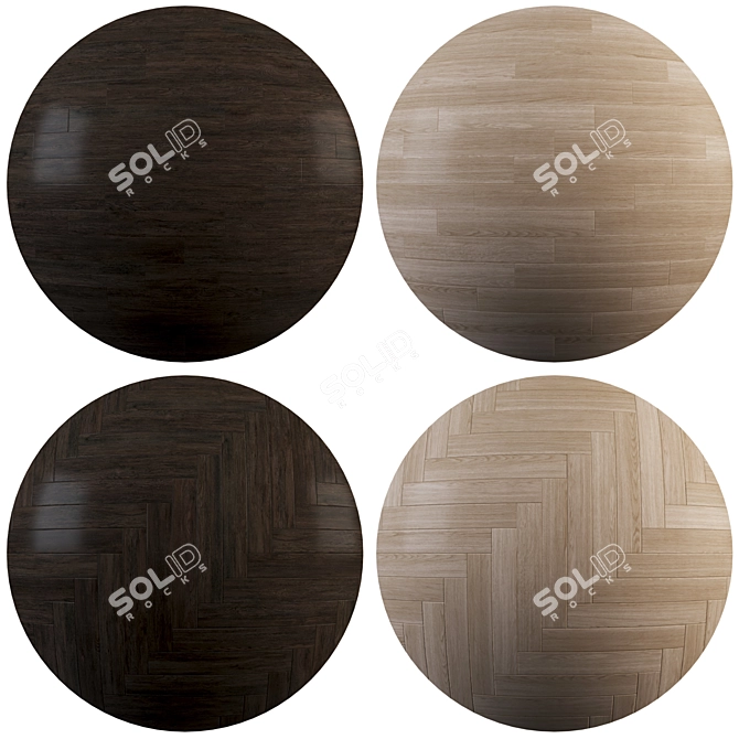 Versatile Parquet Collection: 2 Patterns, 24 Planks + Bonus 48 Planks 3D model image 1