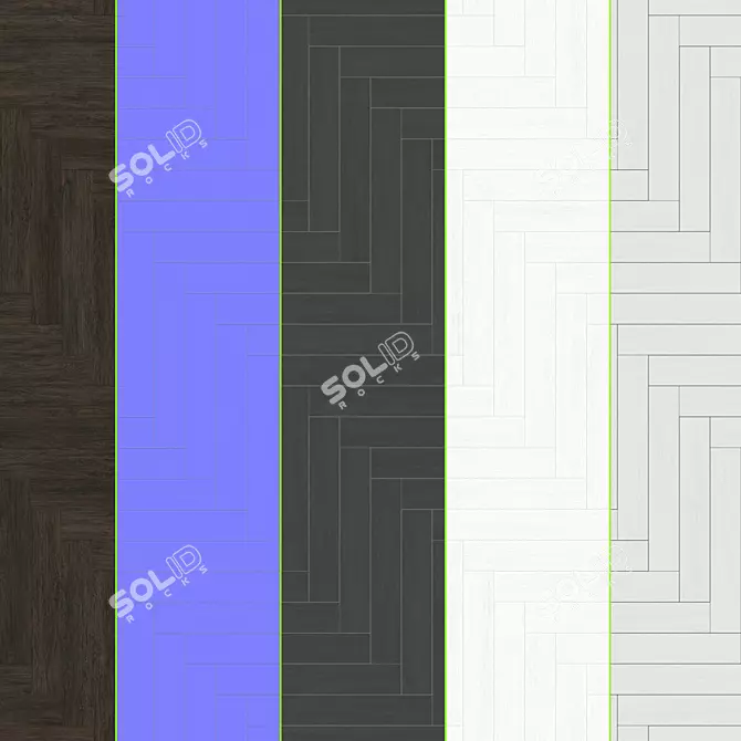 Versatile Parquet Collection: 2 Patterns, 24 Planks + Bonus 48 Planks 3D model image 2