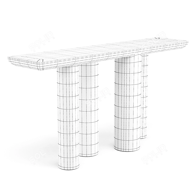 Bomen Black Console: Sleek and Modern 3D model image 4