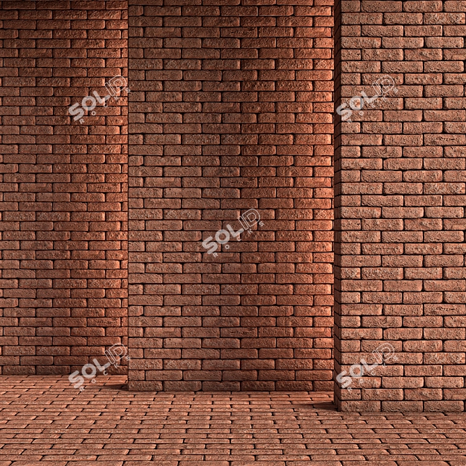 High-Quality Red Brick Texture 3D model image 2