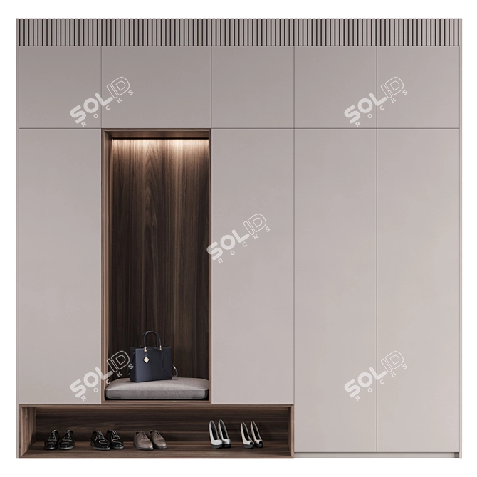 Customizable Hallway Set: 3200mm H, 3240mm W, 600mm D 3D model image 1