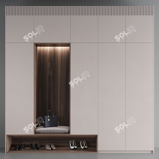 Customizable Hallway Set: 3200mm H, 3240mm W, 600mm D 3D model image 2