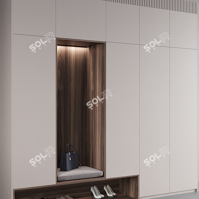 Customizable Hallway Set: 3200mm H, 3240mm W, 600mm D 3D model image 5
