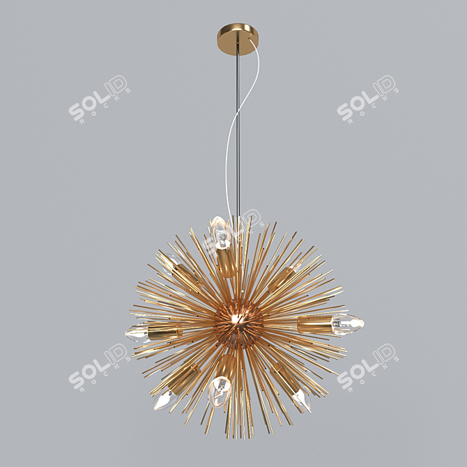 Elegant Italian Hanging Chandelier - Lussole LSP-8334 3D model image 1