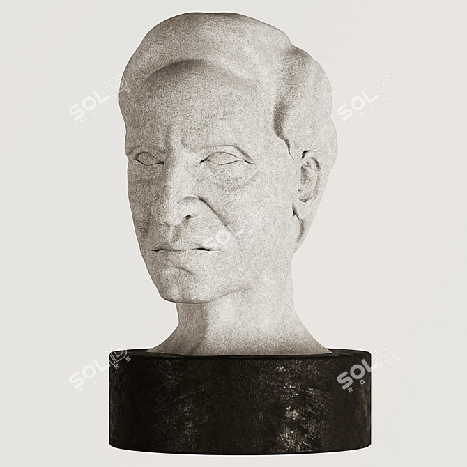 Antique Old Man Sculpture: Handcrafted, Realistic Design 3D model image 4