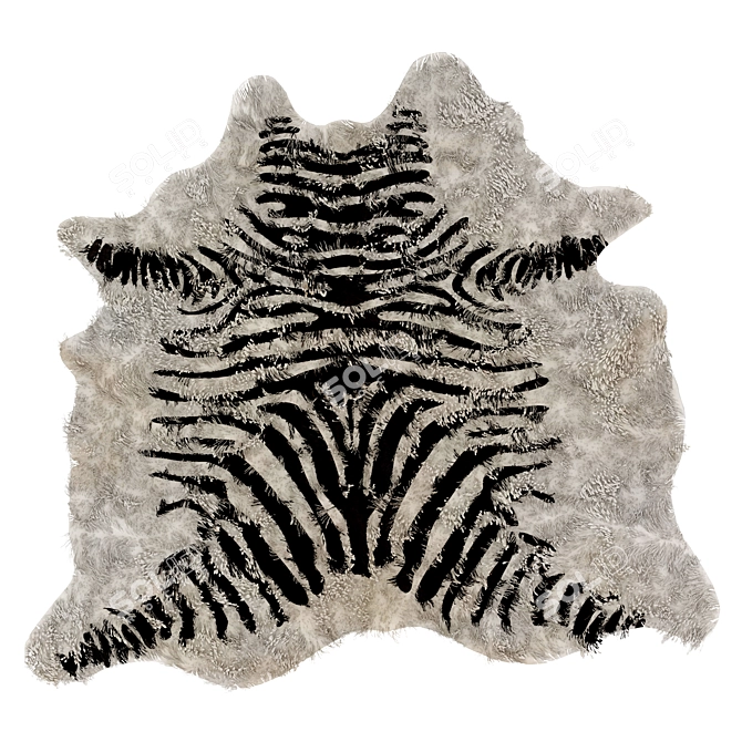 Exquisite Animal Hide Rug 3D model image 1